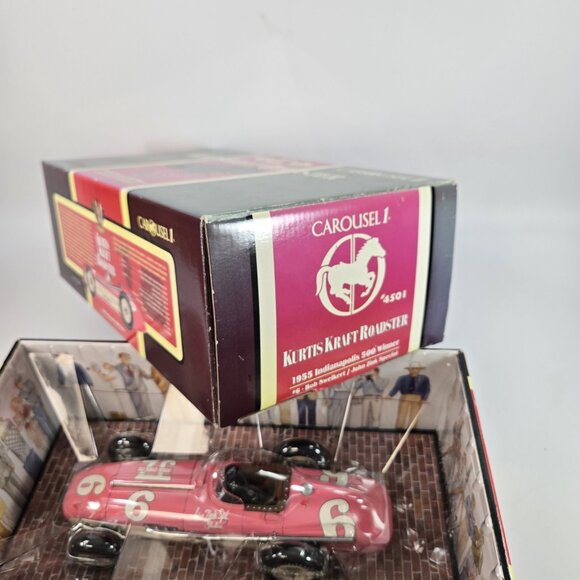 Carousel 1 1955 Indy 500 Winner Sweikert Kurtis Kraft Race Car Pink 4501 1/18 - Picture 11 of 11